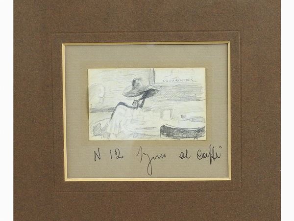 Mario Cavaglieri : Figure al caffè  ((1887-1969))  - Asta Arte moderna e contemporanea / Arredi, Argenti e Dipinti Antichi - IV - Maison Bibelot - Casa d'Aste Firenze - Milano
