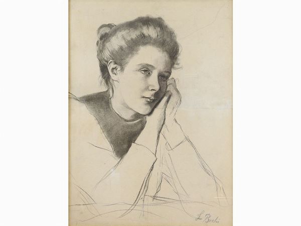 Luigi Bechi : Ritratto femminile  ((1830-1919))  - Asta Arte moderna e contemporanea / Arredi, Argenti e Dipinti Antichi - IV - Maison Bibelot - Casa d'Aste Firenze - Milano