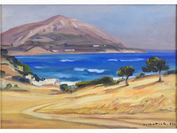 Armeno Mattioli : Seascape, Greece 1992  ((1920-2012))  - Auction Furniture and Old Master Paintings - III - Maison Bibelot - Casa d'Aste Firenze - Milano