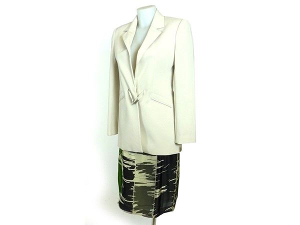 Viscose jacket, a silk skirt and a top