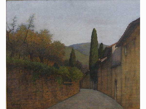 Angelo Maria Crepet : Tuscan Landscape  ((1885-1974))  - Auction Modern and Contemporary Art - IV - Maison Bibelot - Casa d'Aste Firenze - Milano