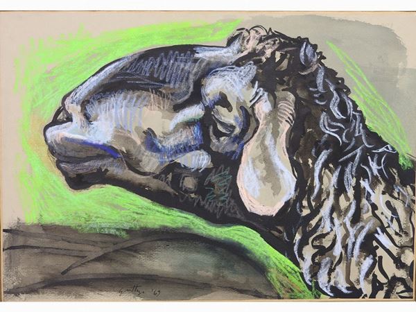 Renato Guttuso - Study for The Head of a Sheep