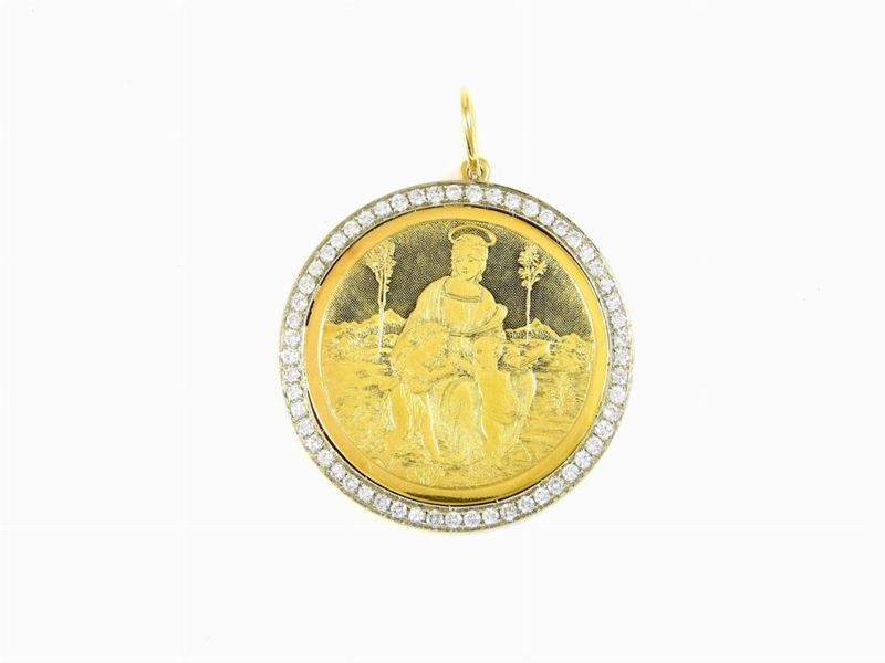 Pendente in Oro Giallo e Diamanti
