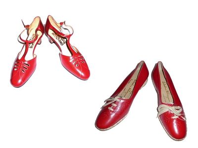 Lotto di Scarpe in Pelle Rossa
