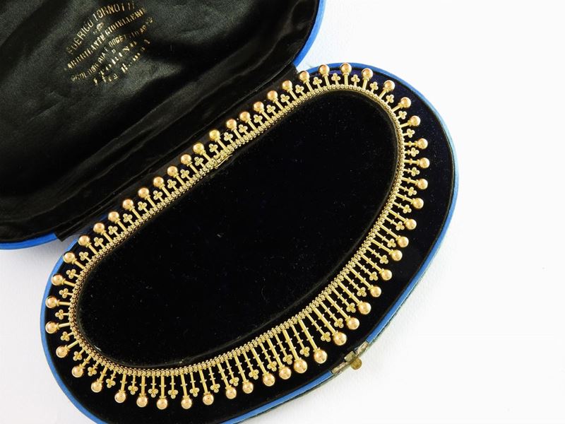 Collana a Maglia Morbida in Oro Giallo e Oro Rosso
