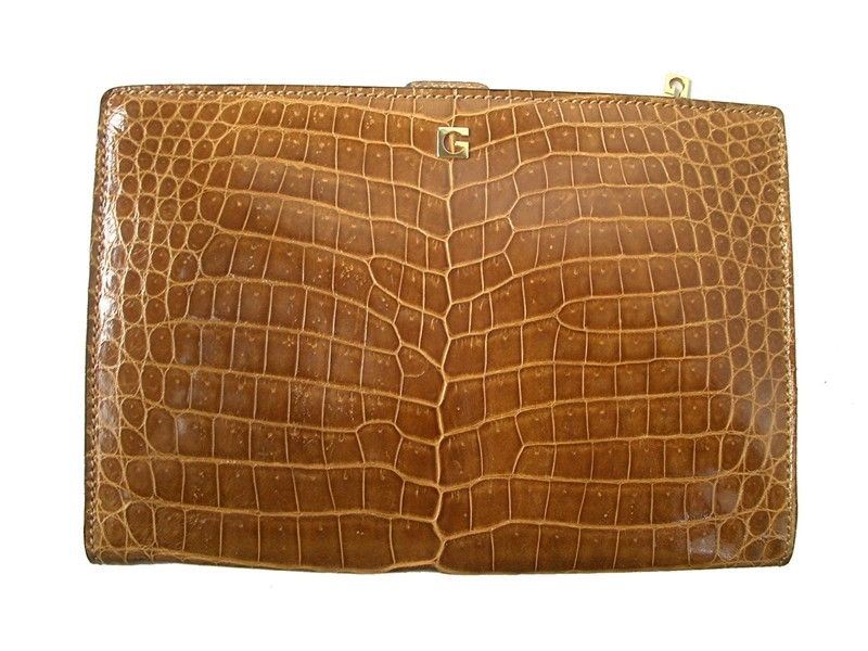 Pochette Porta Agenda in Coccodrillo Selvaggio Biondo