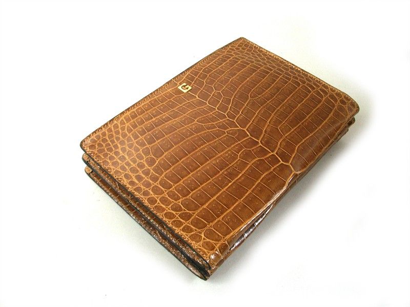 Pochette Porta Agenda in Coccodrillo Selvaggio Biondo