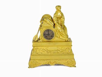 Orologio da Camino in Bronzo Dorato