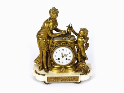 Orologio da Camino in Bronzo Dorato