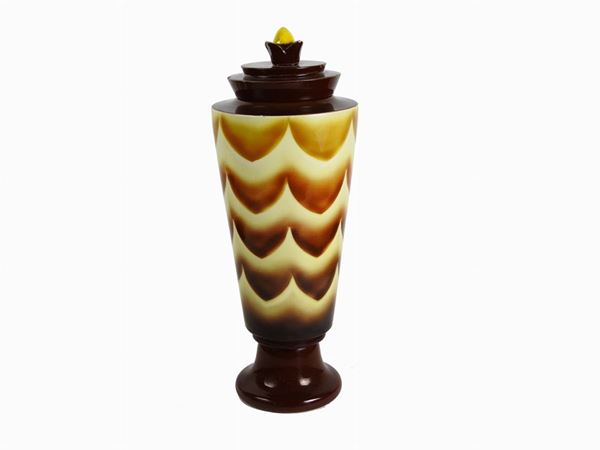 Polychrome Ceramic Lidded Vase  (Galvani Manufacture, first half of 20th Century)  - Auction Modern and Contemporary Art - IV - Maison Bibelot - Casa d'Aste Firenze - Milano