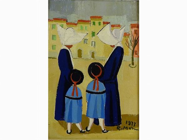 Rodolfo Marma : Monachine 1973  ((1923-1999))  - Asta Arredi e dipinti antichi / Arte Moderna e Contemporanea - III - Maison Bibelot - Casa d'Aste Firenze - Milano