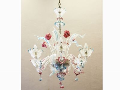Lampadario in Vetro Soffiato di Murano