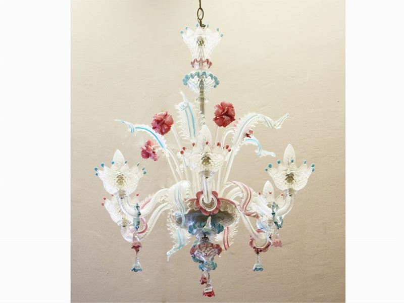 Lampadario in Vetro Soffiato di Murano