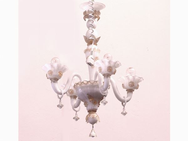 Opaline Blown Glass Chandelier  (20th Century)  - Auction Déballage: Interiors and Curiosities - I - Maison Bibelot - Casa d'Aste Firenze - Milano