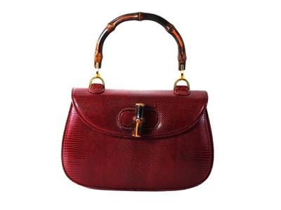 Borsa a Mano in Lucertola Bordeaux