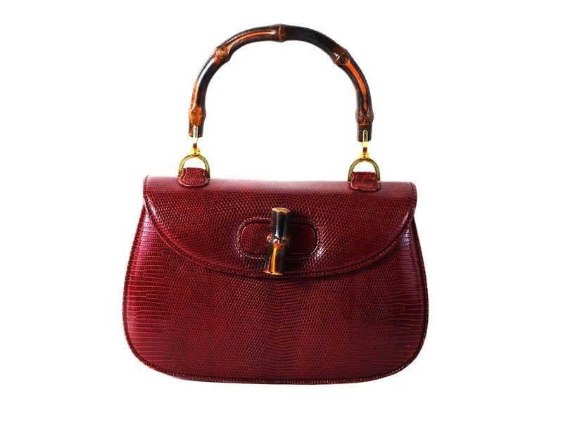 Borsa a Mano in Lucertola Bordeaux