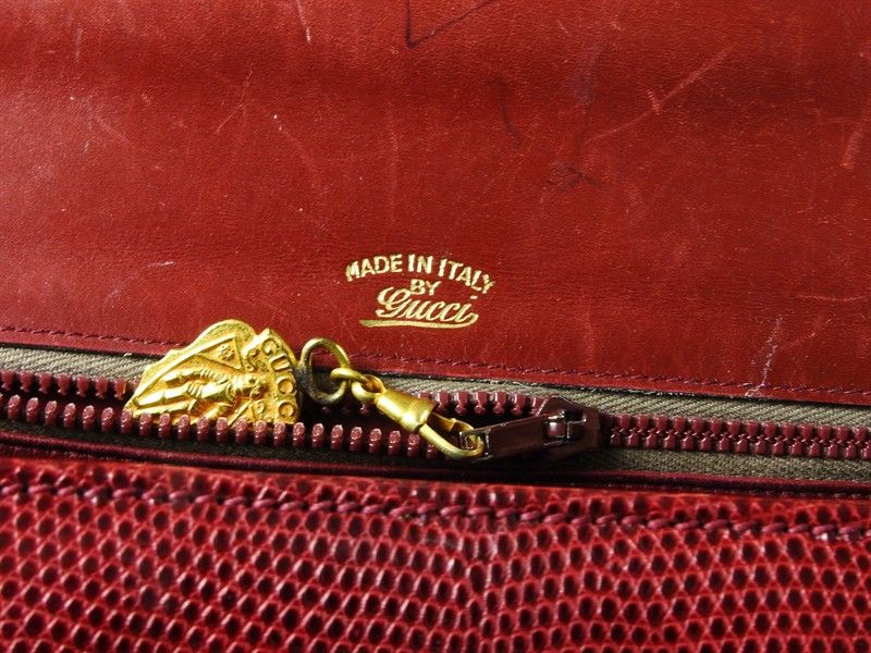 Borsa a Mano in Lucertola Bordeaux