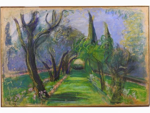 Elisabeth Chaplin : Tree-Lined Road  ((1890-1982))  - Auction Furniture and Old Master Paintings - III - Maison Bibelot - Casa d'Aste Firenze - Milano