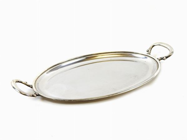 Oval Silver Handled Tray