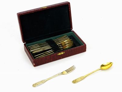 Set di Posatine da Dolce in Argento Vermeil