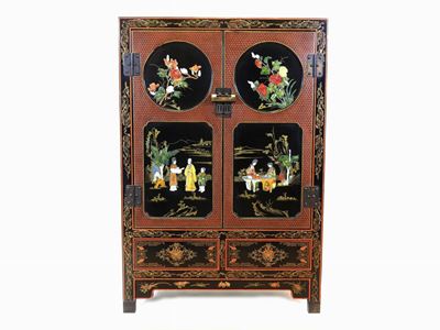 Stipo Orientale in Legno Laccato Nero