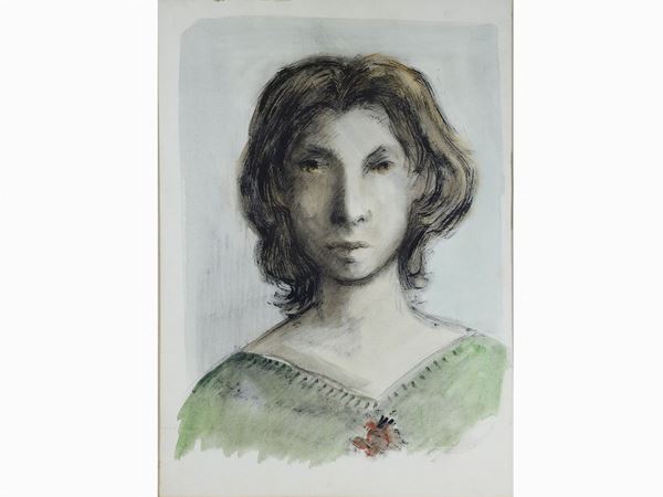 Domenico Purificato : Ritratto femminile  ((1915-1984))  - Asta Arredi e dipinti antichi / Arte Moderna e Contemporanea - III - Maison Bibelot - Casa d'Aste Firenze - Milano