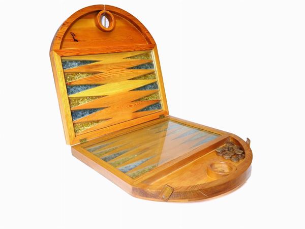 Mario Ceroli - Grande scatola in legno di pino per il gioco del Backgammon