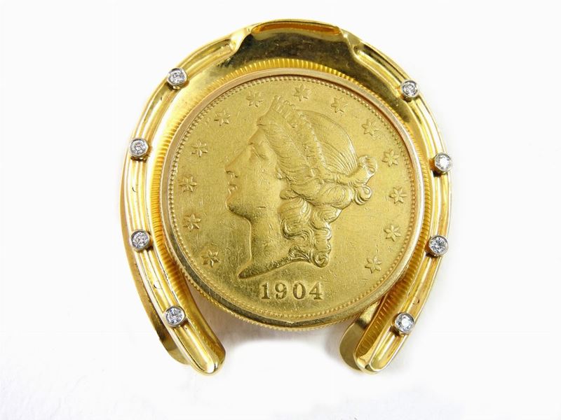 Ferma Banconote in Oro Giallo e Diamanti