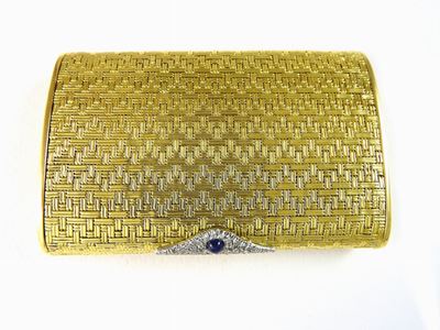 Piccola Trousse in Oro Giallo, Diamanti e Zaffiro