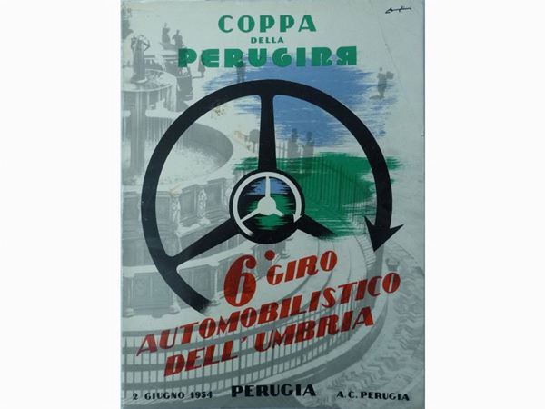 VIth GIRO AUTOMOBILISTICO DELLUMBRIA - COPPA DELLA PERUGINA 1954 programme