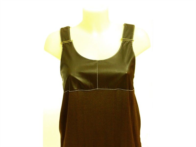 Composã¨ in Pelle e Maglia Marrone