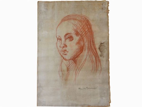 Marcello Tommasi : Ritratto femminile  ((1928-2008))  - Asta Arredi e dipinti antichi / Arte Moderna e Contemporanea - III - Maison Bibelot - Casa d'Aste Firenze - Milano