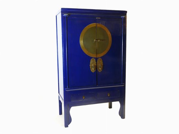 Oriental Blue Lacquer Cabinet