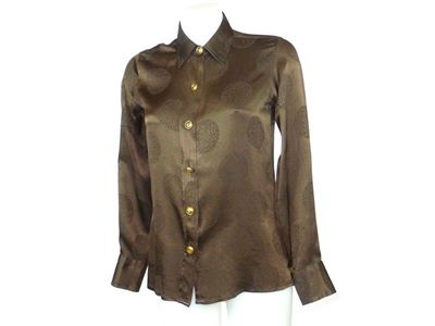 Camicia in Seta Operata Marrone
