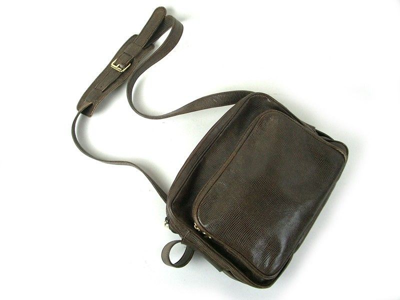 Borsa a Tracolla in Pelle Martellata Marrone