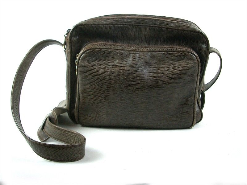 Borsa a Tracolla in Pelle Martellata Marrone