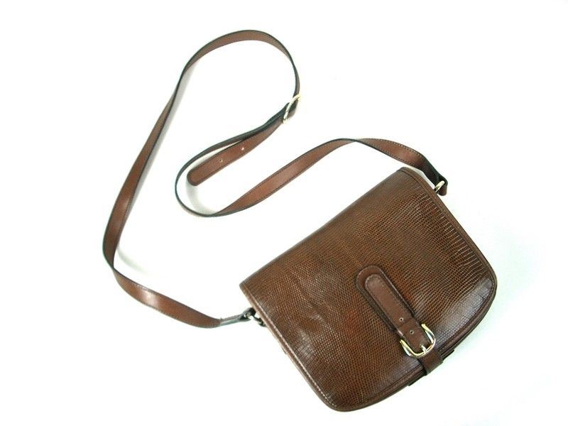 Borsa a Tracolla in Lucertola Marrone