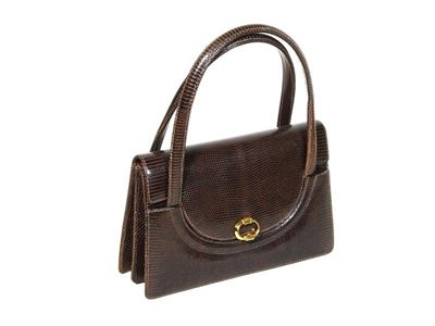 Borsa a Mano in Lucertola Marrone