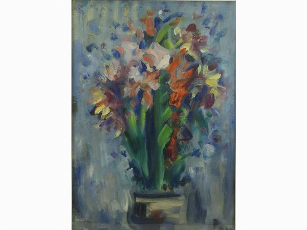 Enzo Pregno : Flowers in a Vase 1950  ((1898-1972))  - Auction Furniture and Old Master Paintings - III - Maison Bibelot - Casa d'Aste Firenze - Milano