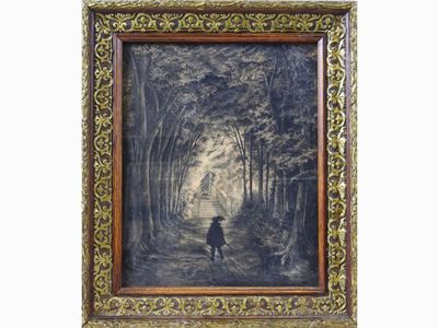 Scorcio di Villa con Soldato e Personaggio