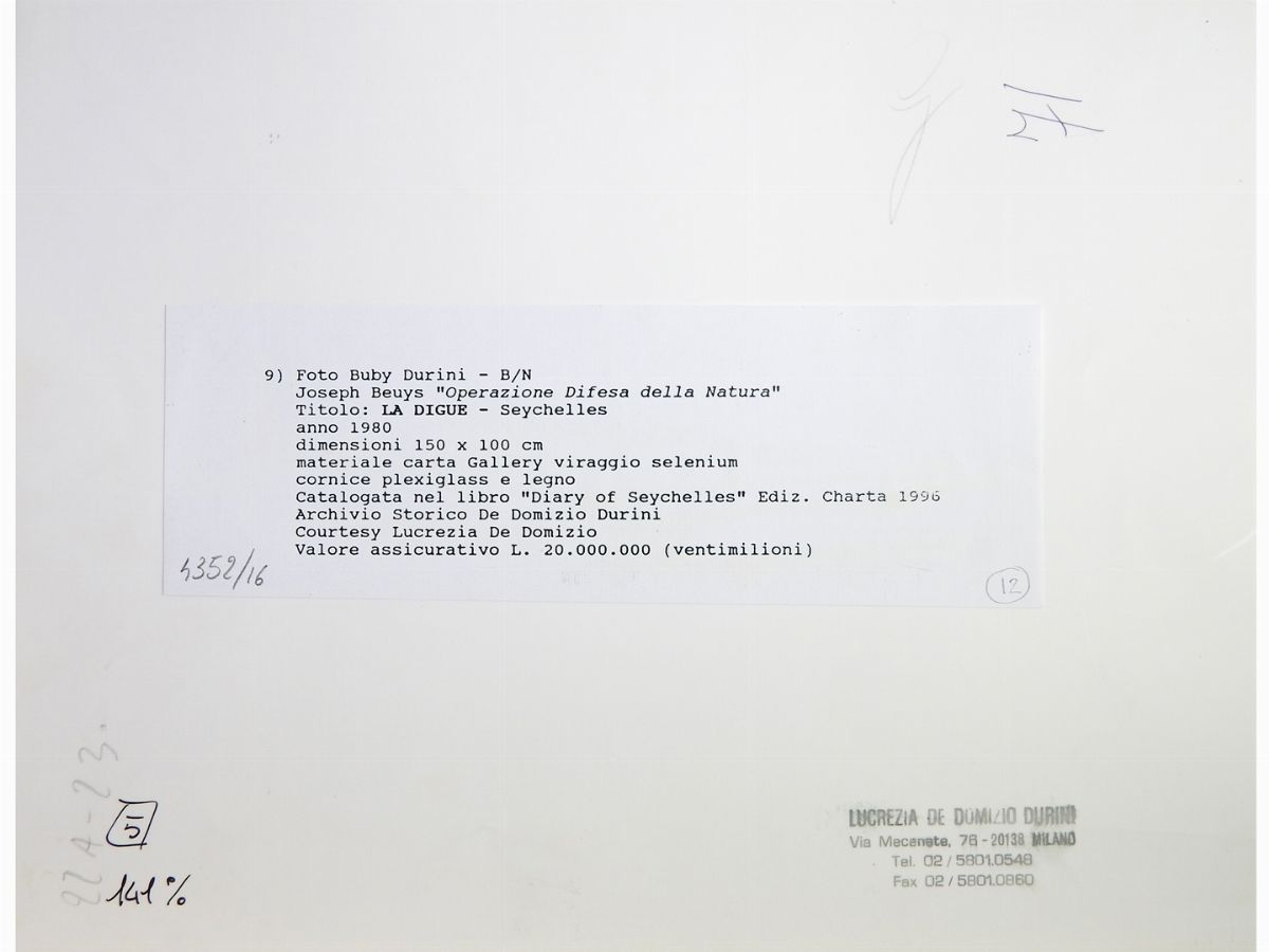 Joseph Beuys - Operazione Difesa della Natura - la Digue Seychelles 1980