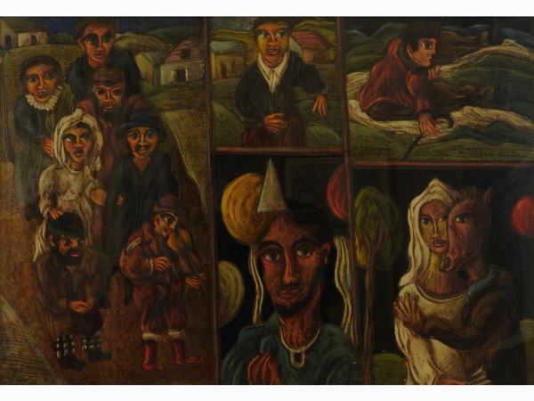 Giuseppe Serafini : Omaggio a Chagall  ((1915-1987))  - Asta Arredi e dipinti antichi / Arte Moderna e Contemporanea - III - Maison Bibelot - Casa d'Aste Firenze - Milano