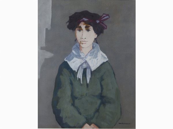 Marcello Boccacci : Ritratto femminile  ((1914-1996))  - Asta Arredi e dipinti antichi / Arte Moderna e Contemporanea - III - Maison Bibelot - Casa d'Aste Firenze - Milano