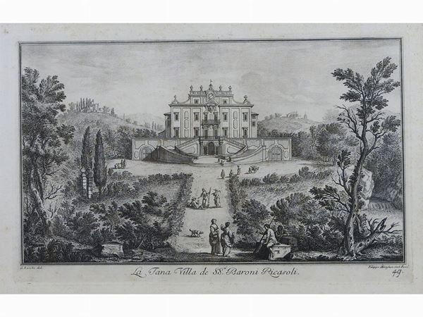 Giuseppe Zocchi - View of Villa La Tana in Florence