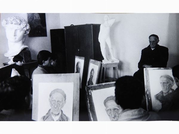Antonio Sansone : Scuola di pittura 1970 circa  - Asta Un viaggio nella Fotografia d'autore - Maison Bibelot - Casa d'Aste Firenze - Milano