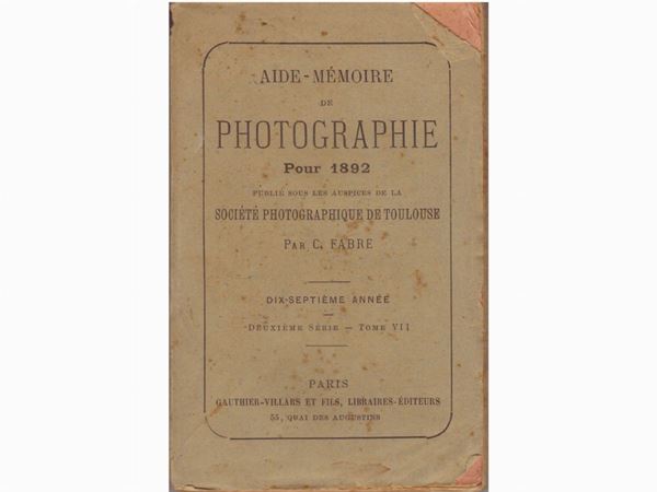 Fabre Aide-Memoire de PHOTOGRAPHIE 1892