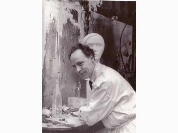 Germaine Nordmann : Ritratto di André Del Debbio 1950 circa  ((1902-1997))  - Asta Un viaggio nella Fotografia d'autore - Maison Bibelot - Casa d'Aste Firenze - Milano
