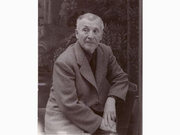 Germaine Nordmann : Ritratto di Marc Chagall 1950 circa  ((1902-1997))  - Auction A Trip into Photography: Ghirri, Berengo-Gardin, Giacomelli, Vasiliev, Salgado… - Maison Bibelot - Casa d'Aste Firenze - Milano