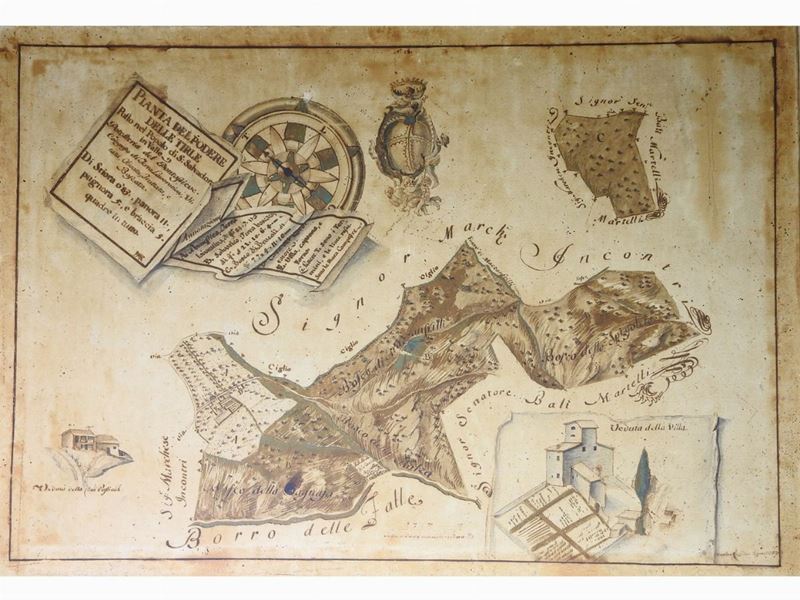 Pianta del Podere delle Tirle a Pontassieve