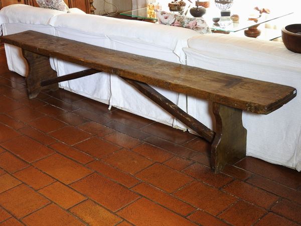 Chestnut Bench  - Auction An antique casale: Furniture and Collections - I - II - Maison Bibelot - Casa d'Aste Firenze - Milano